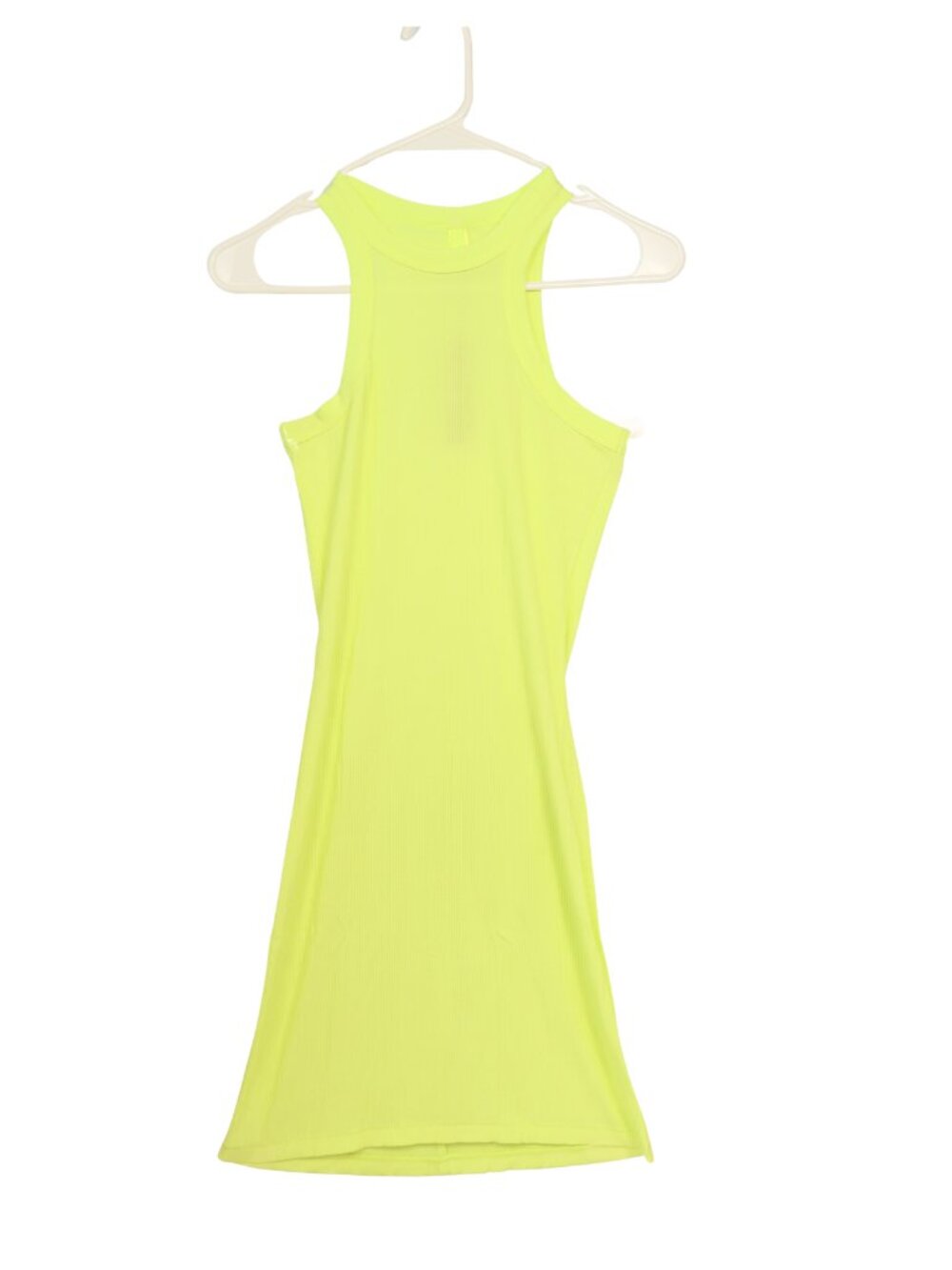 SKIMS Neon Yellow Bodycon Dress XS NWT Curve Hugging Stretch Mini Dress
